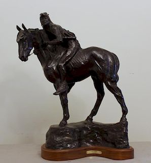 DYE, J.C. Bronze Sculpture "Crow Wolf ".