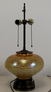 TIFFANY Style Luster Glass Table Lamp.