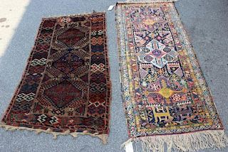 2 Finely Woven Antique Handmade Kazak