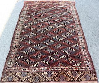 Finely Woven Antique Handmade Bokhara Style Carpet