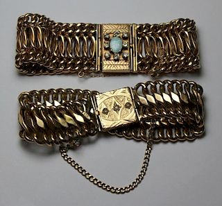 JEWELRY. 14kt Gold Bracelet Grouping.