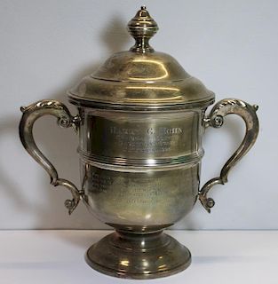 STERLING. Tiffany & Co. Sterling Lidded Trophy.
