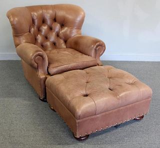 Ralph Lauren Leather Upholstered Club Chair.