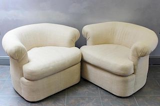 Midcentury Pair of Directional Swivel Chairs.