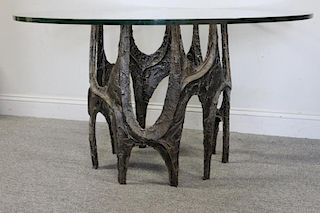 Rare Midcentury Paul Evans Sculpted Dining Table.