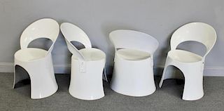 Midcentury Set of 4 Nana Ditzel Fiberglass Chairs.