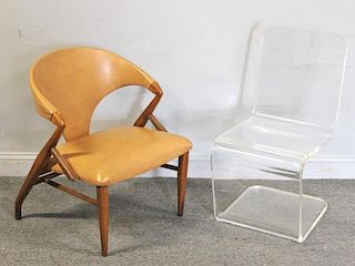 Midcentury Chair Lot Including Lounge Chair.