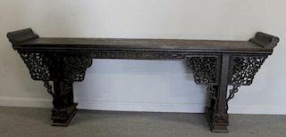 Large Craved Antique Asian Altar Table.