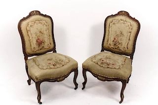 Pair of Early 20th C. Continental Salon Chairs