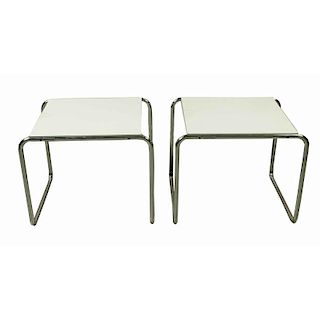 Two Breuer / Gavina "Laccio" Side Tables
