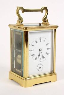 Polished Brass Carriage Clock Repeater w/ Alarm