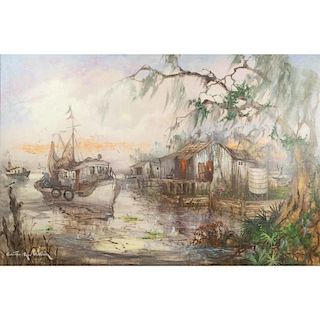 Colette Heldner (1902-1990) Painting, "Swamp Idyll"