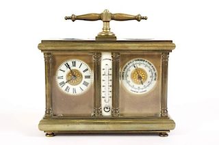 French Fin de Siecle Gilt Bronze Weather Station