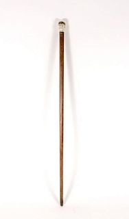 Octagonal Wooden Cane w/ Ivory Bust of Sea Captain