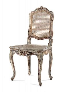 A Louis XV Style Painted Side Chair Height 37 1/2 inches.