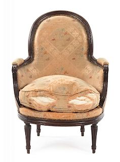 A Louis XVI Style Bergere Height 37 1/2 inches.