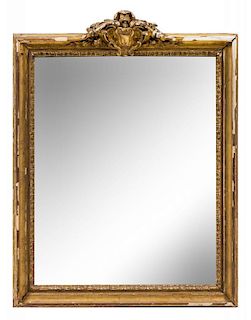 A Louis XVI Style Giltwood Mirror Height 28 x width 22 inches.