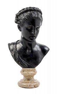 A Continental Bronze Bust Height 18 inches.