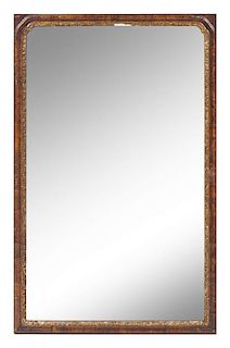 A Georgian Walnut Mirror Height 37 x width 23 1/2 inches.