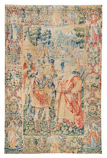 A Flemish Wool Tapestry 11 feet 1 inch x 7 feet 9 1/2 inches.