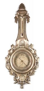 A Continental Silvered Barometer Height 45 1/4 inches.