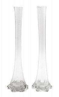 A Pair of Murano Glass Vases Height 15 3/4 inches.