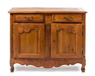 A French Provincial Server Height 37 x width 47 1/2 x depth 19 3/4 inches.