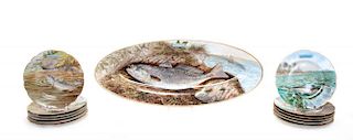 A Haviland Porcelain Ichthyological Fish Service Length of platter 26 3/4 inches.