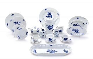 A Royal Copenhagen Porcelain Dinner Service Length of longest serving tray 14 1/4 inches.