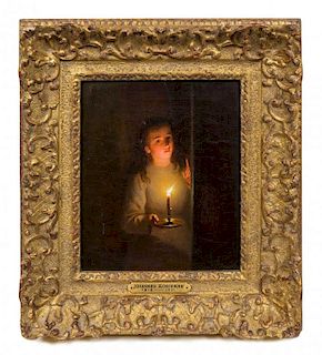 Johannes Rosierse, (Dutch, 1818-1901), Girl with Candle