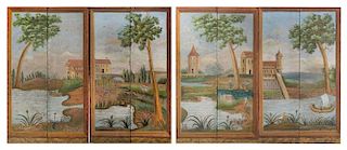 A Continental Eight-Panel Floor Screen Height 63 1/2 x width of each panel 19 inches.