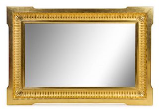 A Large Giltwood Pier Mirror Height 54 1/4 x width 79 3/4 inches.