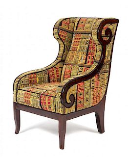 An Austrian Empire Lounge Chair Height 43 1/2 inches.