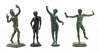 A Group of Four Grand Tour Bronze Figures Height of tallest 6 1/2 inches.