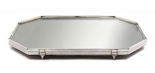 An English Silver-Plate Table Plateau Height 2 1/8 x width 26 1/2 x depth 18 5/8 inches.