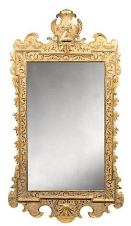 A George II Giltwood Mirror Height 48 3/4 x width 27 inches.