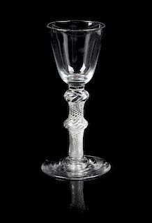 A Georgian Glass Wine Goblet Height 6 inches.