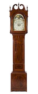 A George III Mahogany Tall Case Clock Height 96 inches.