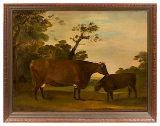 Thomas Weaver, (British, 1774-1843), Portrait of a Prized Cow and Calf, 1803