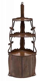 A Regency Mahogany Hanging Etagere Height 30 inches.