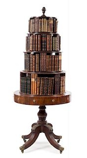 A Regency Mahogany Revolving Bookcase Height overall 73 inches.