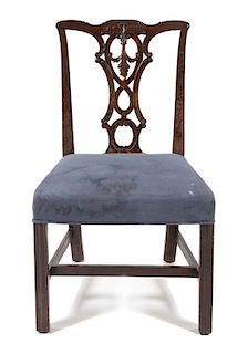 A Chippendale Style Mahogany Side Chair Height 35 3/4 inches.