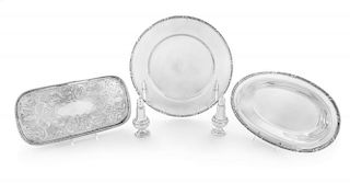 A Group of Five English Silver-Plate Table Articles, Waterford, Sheffield, 20th Century, comprising a pair of casters, bread
