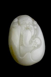 White Jade Miniature Figural Relief Sculpture