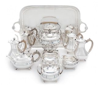 An American Silver Special Hand Work Ten-Piece Tea and Coffee Service, Tiffany & Co., New York, NY, 1911, comprising a water