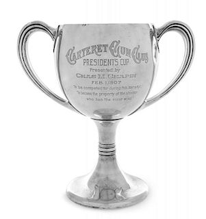 An American Silver Trophy, Black, Starr & Frost, New York, NY, of twin-handled form, bearing the engraved inscription Cartere