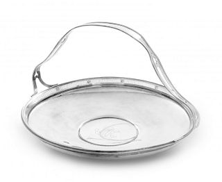 An American Silver Basket, Towle Silversmiths, Newburyport, MA, the circular bowl with a reticulated border, centered with an