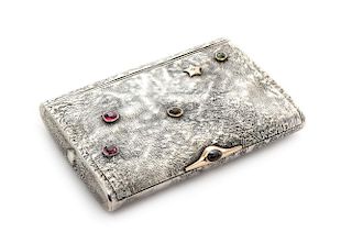 A Russian Somodorok Silver Cigarette Case, Joint-Stock Company of Moscow Goldsmiths AOAM3, Moscow, Early 20th Century, the li