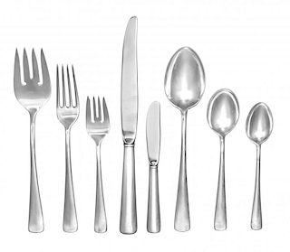 An American Silver Flatware Service, Retailed by Marshall Field & Co., Chicago, IL, comprising: 12 dinner knives 12 dinner fo