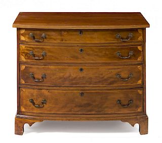 An American Cherry Chest of Drawers Height 30 1/2 x width 38 x depth 19 3/4 inches.
